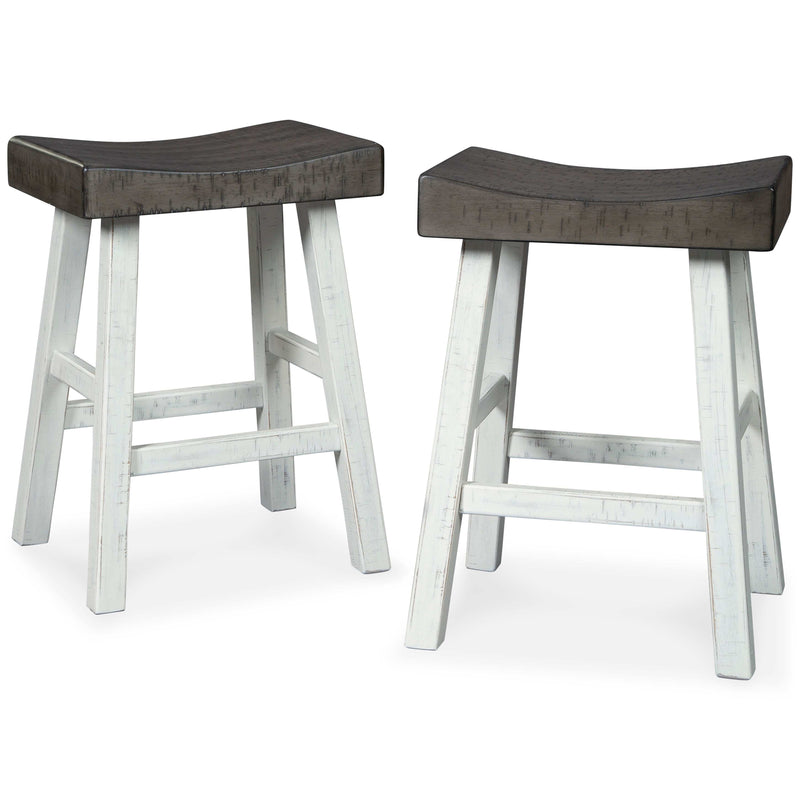 Glosco Brown Gray & Antique White Counter Height Bar Stool (Set of 2) - Ornate Home