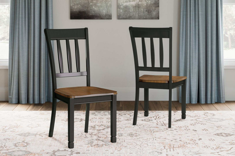 Owingsville Black/Brown Dining Room Chair (Set of 2) - Ornate Home