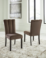 Jeshina Mocha/Dark Brown/Beige Dining Table and 2 Chairs