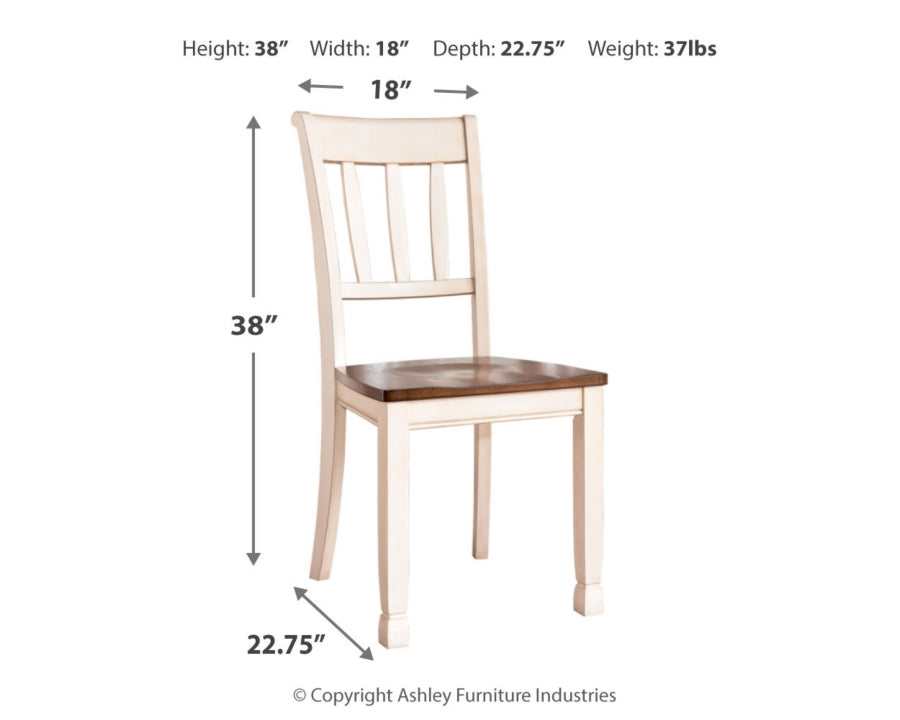 Whitesburg Brown & Cottage White Dining Chair (Set of 2) - Ornate Home