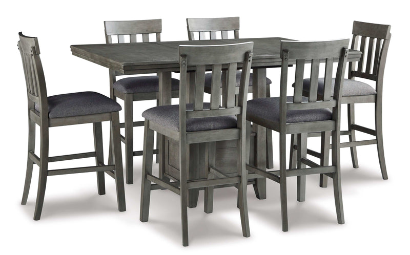 Hallanden Gray Counter Height Dining Room Set / 7pc - Ornate Home