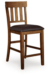 Ralene Medium Brown Counter Hight Dining Table and 6 Barstools (Online Special Price)