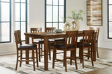 Ralene Medium Brown Counter Hight Dining Table and 6 Barstools (Online Special Price)