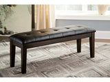 Haddigan Dark Brown Large Uph. Dining Room Bench - Ornate Home