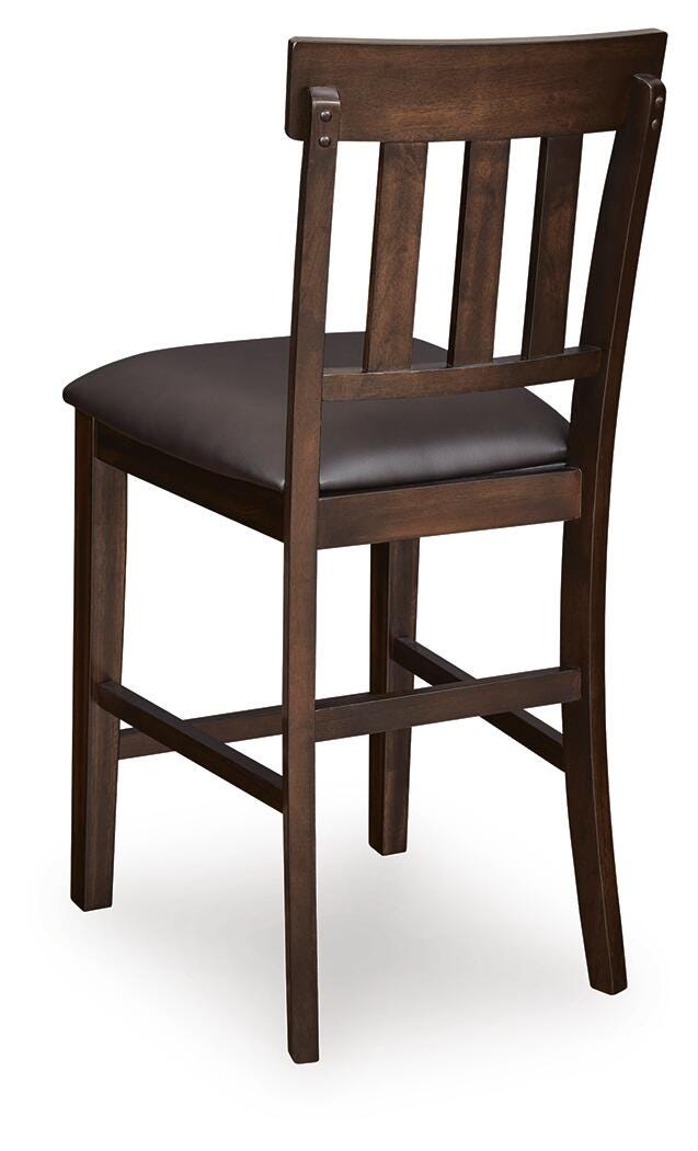 Haddigan Dark Brown Counter Height Dining Table and 6 Barstools