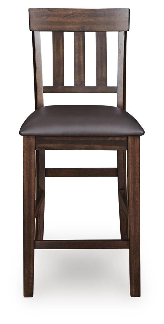 Haddigan Dark Brown Counter Height Dining Table and 6 Barstools