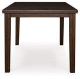 Haddigan Dark Brown Counter Height Dining Table and 6 Barstools