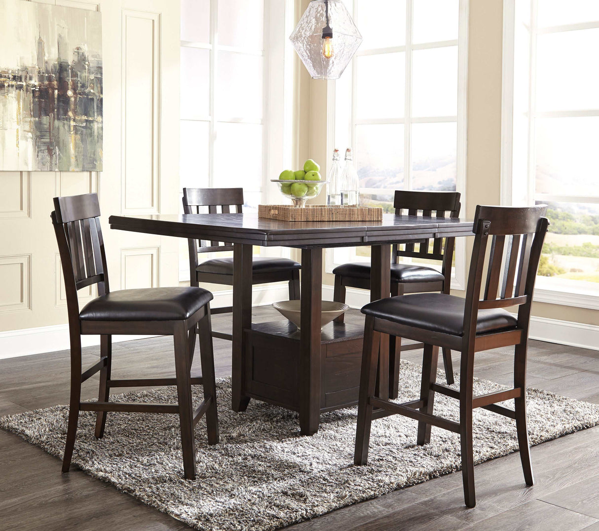 Haddigan Dark Brown Counter Height Dining Room Sets - Ornate Home