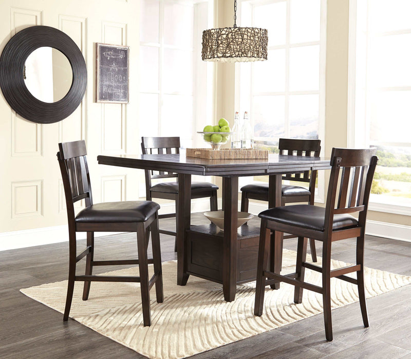 Haddigan Dark Brown Counter Height Dining Table w/ Extension Leaf - Ornate Home