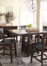 Haddigan Dark Brown Counter Height Dining Room Sets - Ornate Home