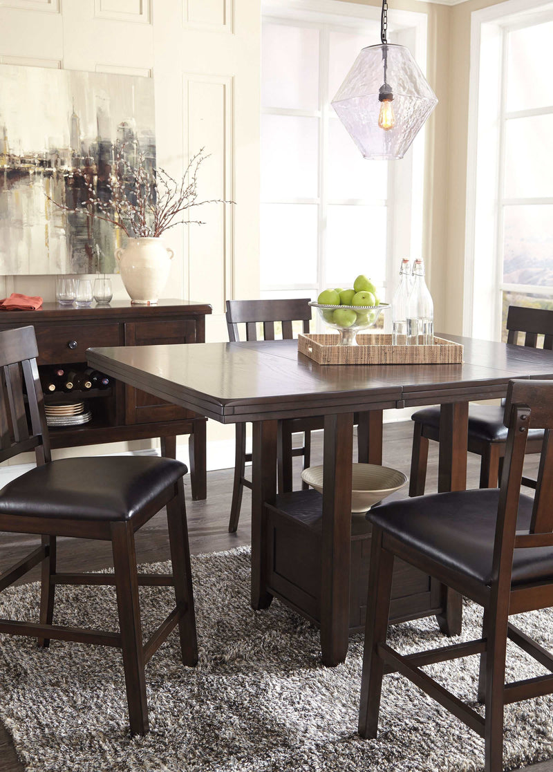 Haddigan Dark Brown Counter Height Dining Table w/ Extension Leaf - Ornate Home