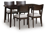 Dantenton Merlot Dining Table and 4 Chairs (Set of 5)