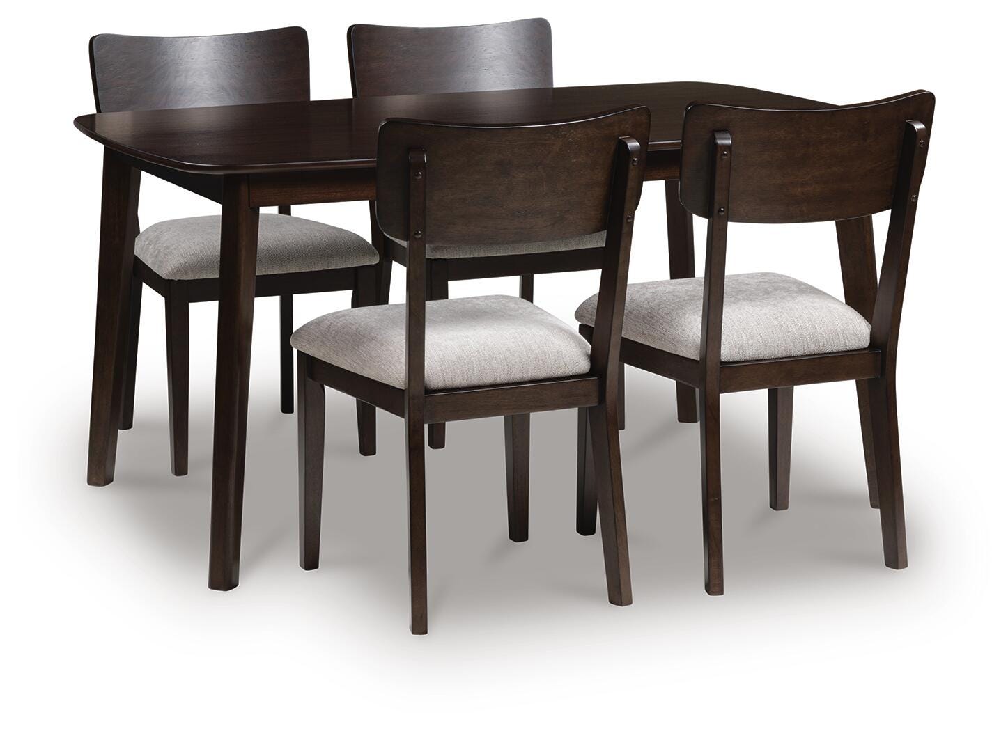 Dantenton Merlot Dining Table and 4 Chairs (Set of 5)