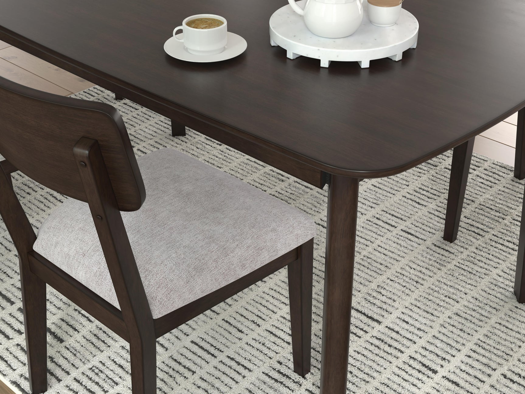 Dantenton Merlot Dining Table and 4 Chairs (Set of 5)