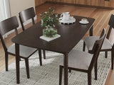 Dantenton Merlot Dining Table and 4 Chairs (Set of 5)
