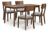 Lyncott Brown Dining Table and 4 Chairs (Set of 5) (Online Special Price)