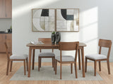 Lyncott Brown Dining Table and 4 Chairs (Set of 5)
