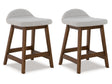 Lyncott Light Gray/Brown Counter Height Bar Stool (Set of 2) - Ornate Home