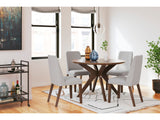 Lyncott Gray & Brown Round Dining Room Set / 5pc - Ornate Home