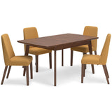 Lyncott Mustard & Brown Dining Room Set / 5pc - Ornate Home