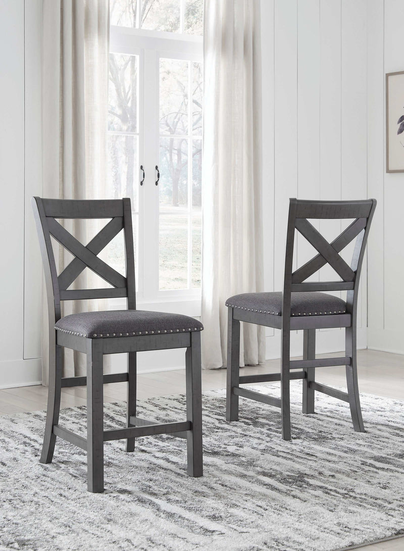 Myshanna Gray Counter Height Dining Chairs (Set of 2)