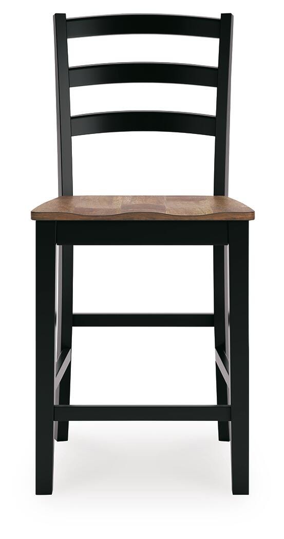 Wildenauer Brown/Black Counter Height Extension Dining Table and 4 Barstools (Online Special Price)