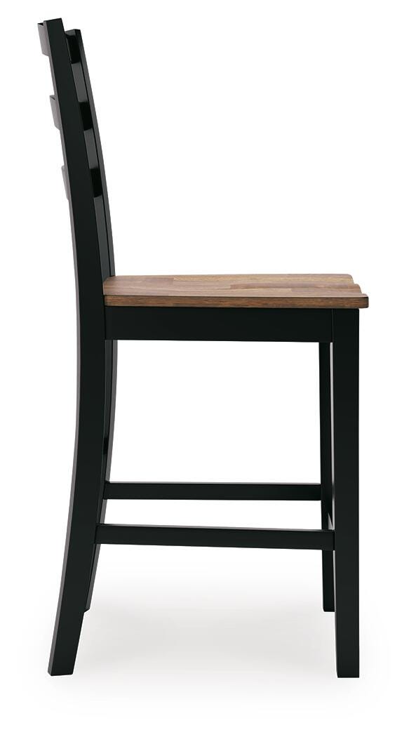 Wildenauer Brown/Black Counter Height Extension Dining Table and 4 Barstools (Online Special Price)