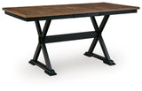 Wildenauer Brown/Black Counter Height Extension Dining Table and 4 Barstools (Online Special Price)