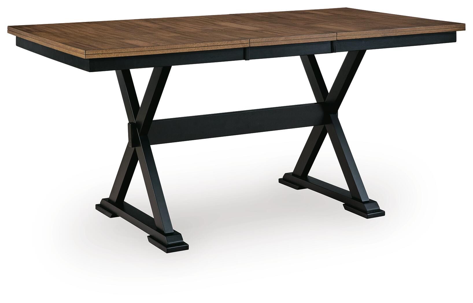 Wildenauer Brown/Black Counter Height Extension Dining Table and 4 Barstools (Online Special Price)