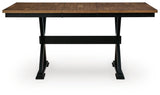 Wildenauer Brown/Black Counter Height Extension Dining Table and 4 Barstools (Online Special Price)