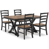 Wildenauer Brown & Black Dining Room Set / 5pc - Ornate Home