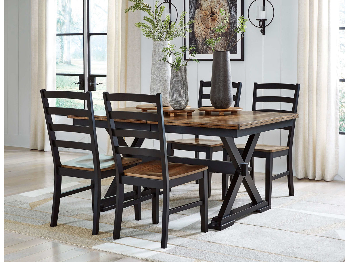 Wildenauer Brown & Black Dining Room Set / 5pc - Ornate Home