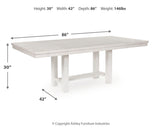 Robbinsdale Antique White Dining Table, 6 Chairs and Bench