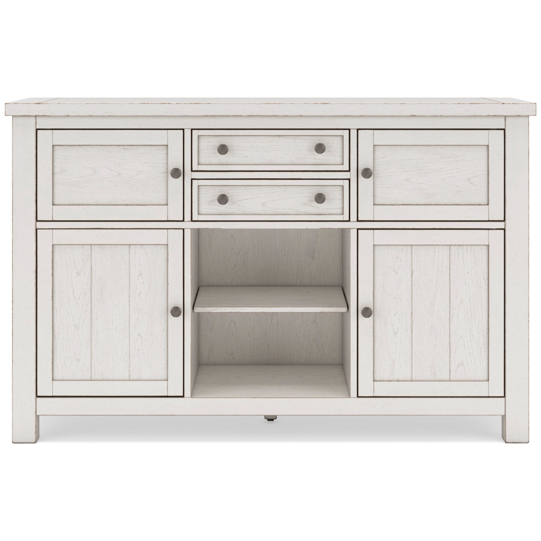 Robbinsdale Antique White Counter Height Dining Table w/6 Barstools & Bench and Server