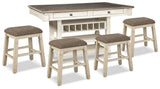 Bolanburg Antique White Counter Height Dining Table and 4 Barstools (Online Special Price)