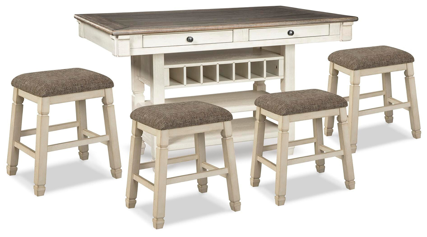 Bolanburg Antique White Counter Height Dining Table and 4 Barstools (Online Special Price)
