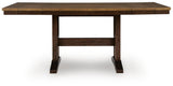 Anixburg Light Brown/Dark Brown Counter Height Dining Extension Table