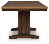 Anixburg Light Brown/Dark Brown Counter Height Dining Extension Table