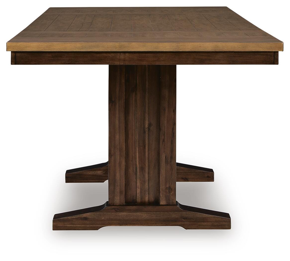 Anixburg Light Brown/Dark Brown Counter Height Dining Extension Table