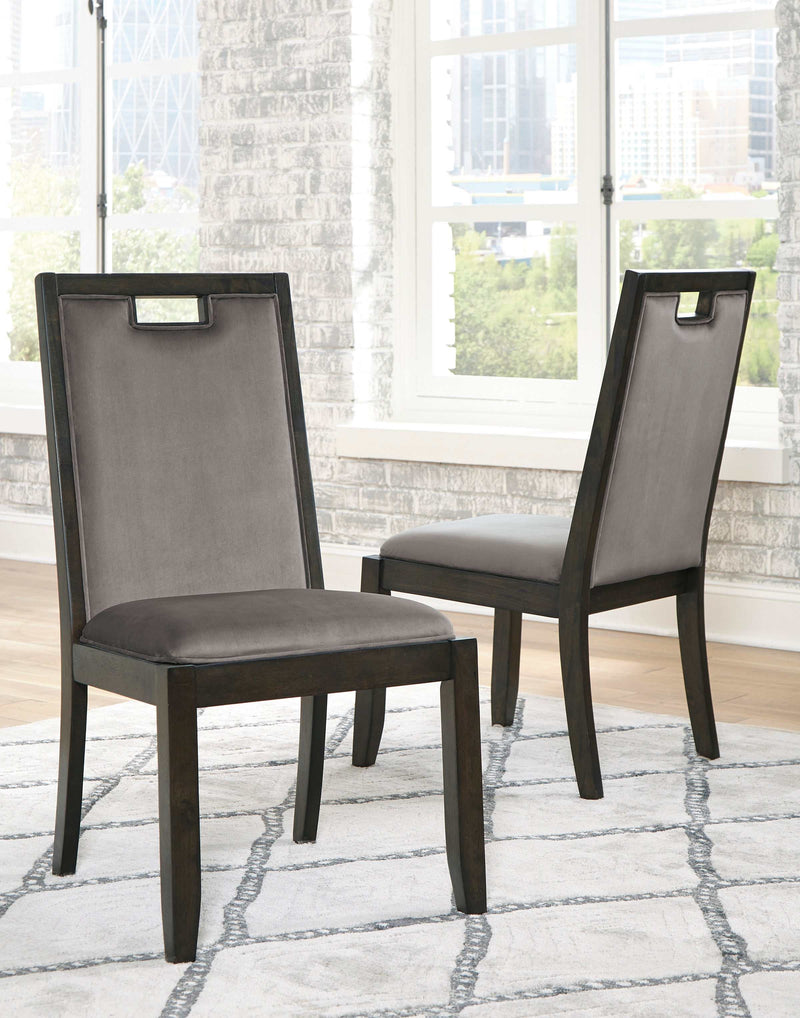Hyndell Gray/Dark Brown Dining Chair (Set of 2)