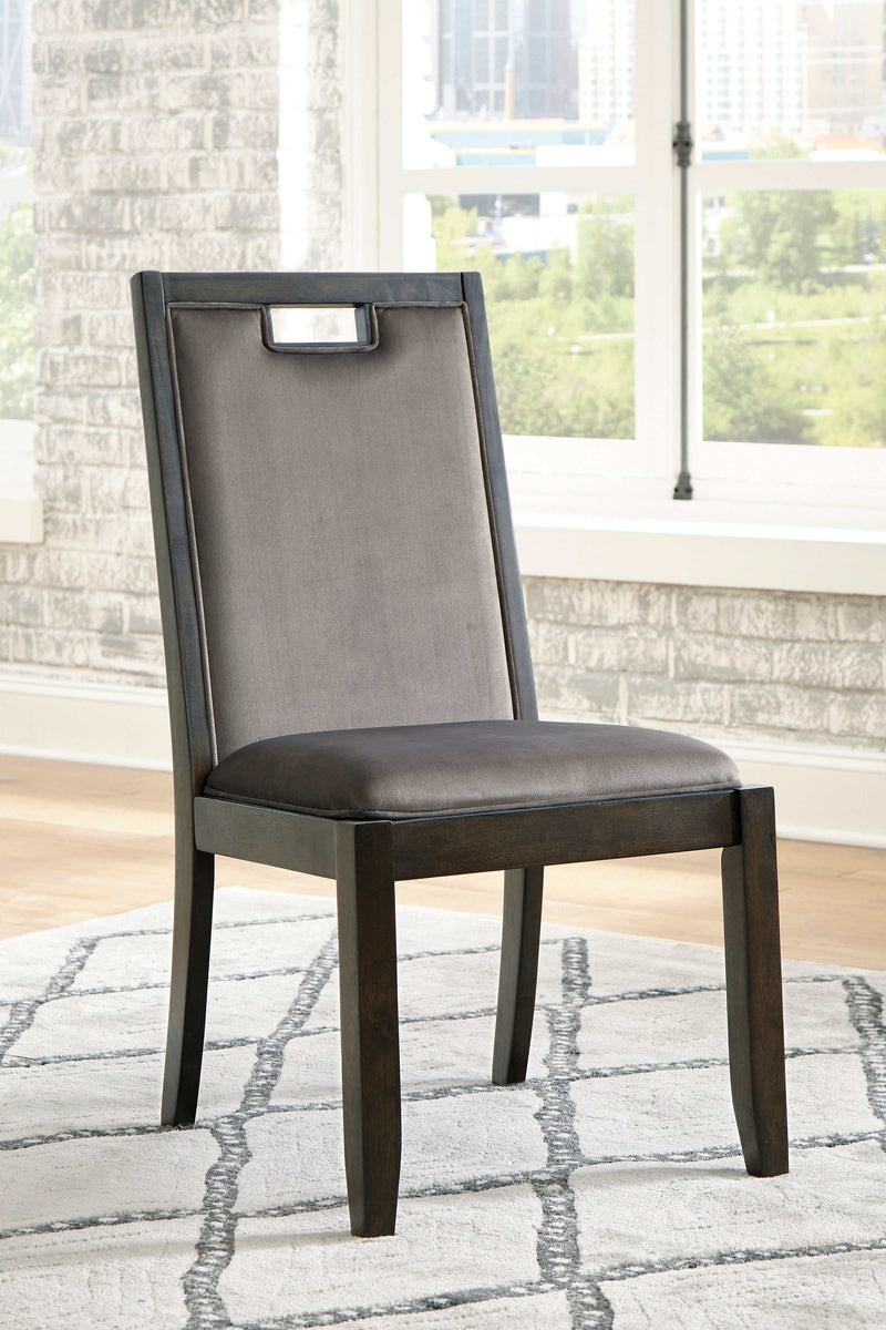Hyndell Gray/Dark Brown Dining Chair (Set of 2)