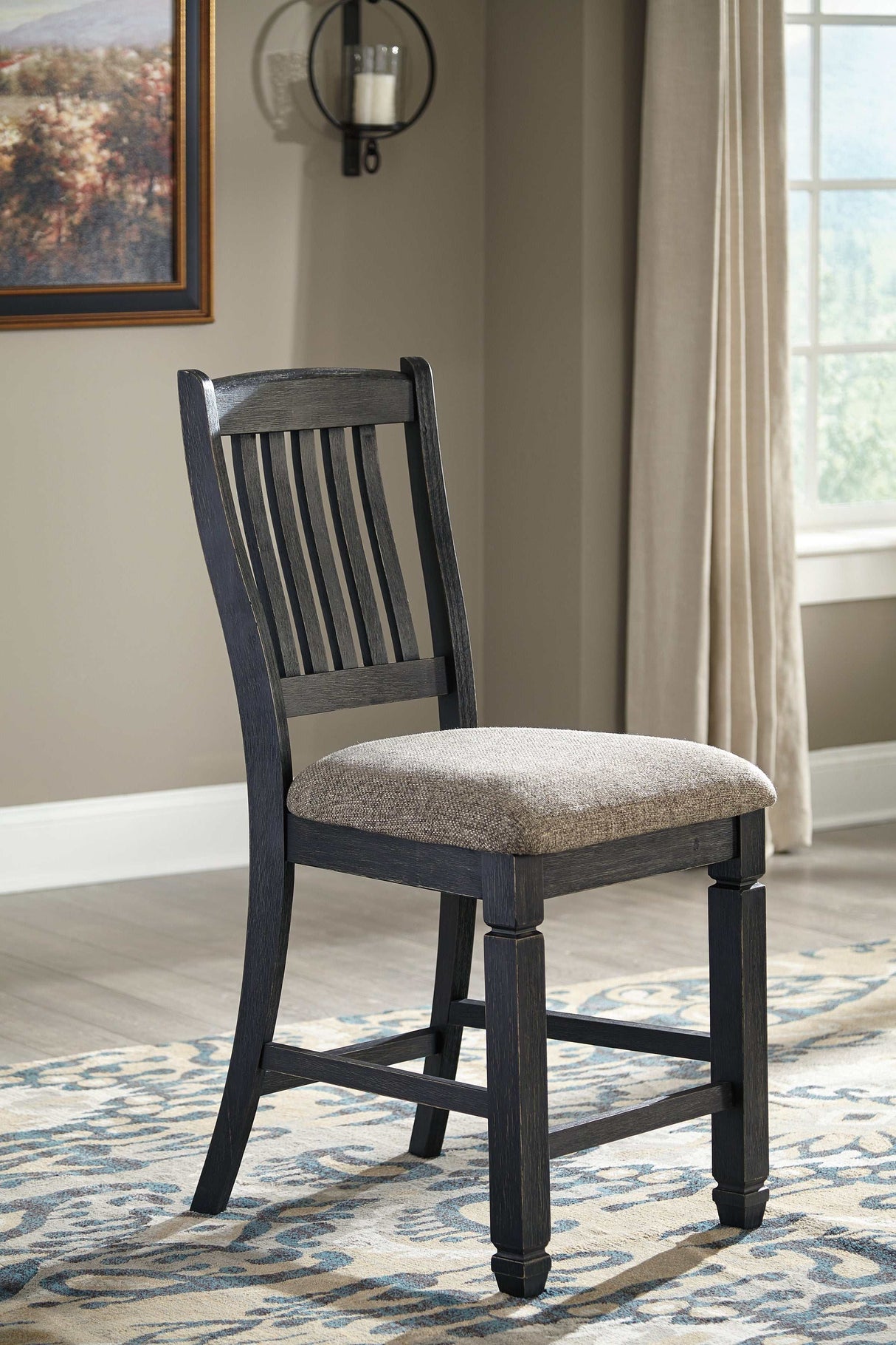 Tyler Creek Black/Grayish Brown Counter Height Bar Chair (Set of 2) - Ornate Home