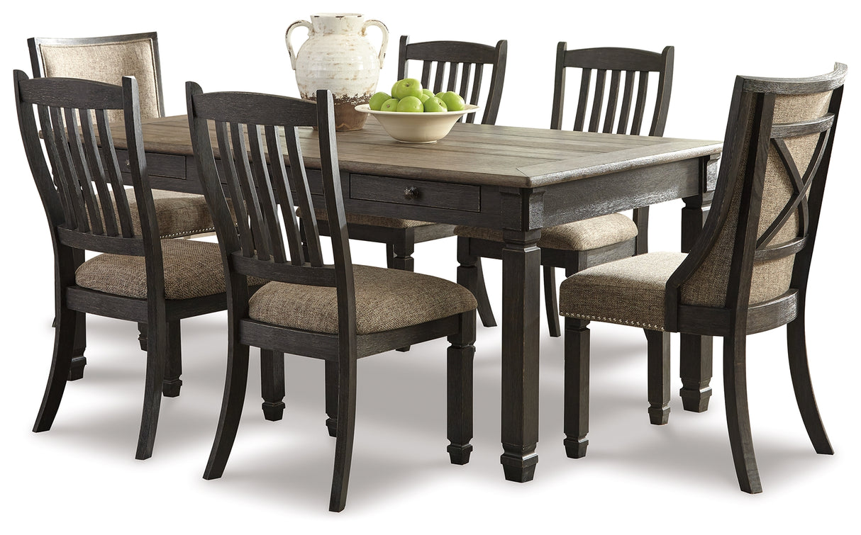 Tyler Creek Black/Gray Dining Table with 6 Chairs - Ornate Home