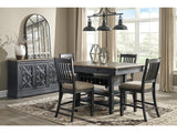 Tyler Creek Black/Grayish Brown Counter Height Dining Table and 4 Barstools with Server - Ornate Home