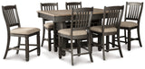 Tyler Creek Black/Gray Counter Height Dining Table and 6 Barstools - Ornate Home