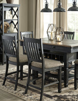 Tyler Creek Black/Gray Counter Height Dining Table with 4 Barstools - Ornate Home