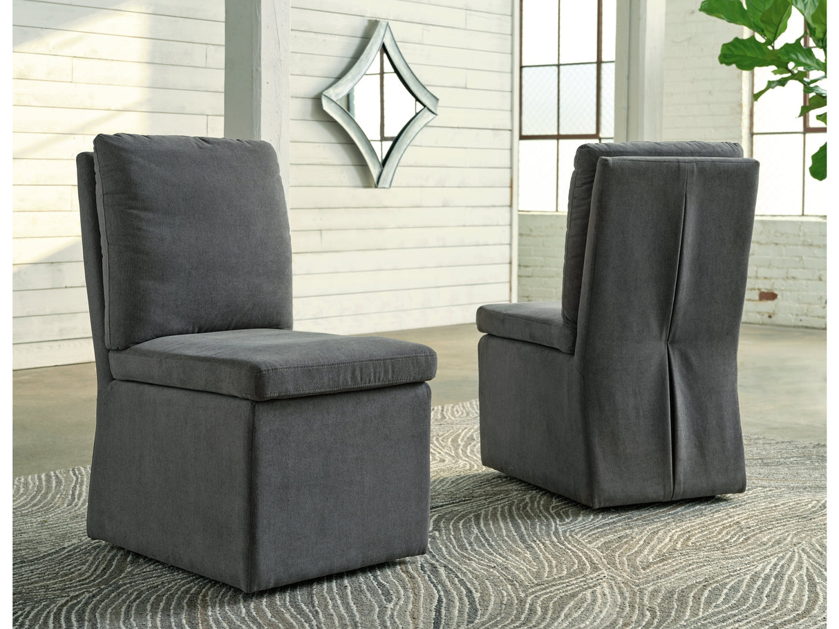 Krystanza Charcoal Dining Chair (Set of 2) - Ornate Home