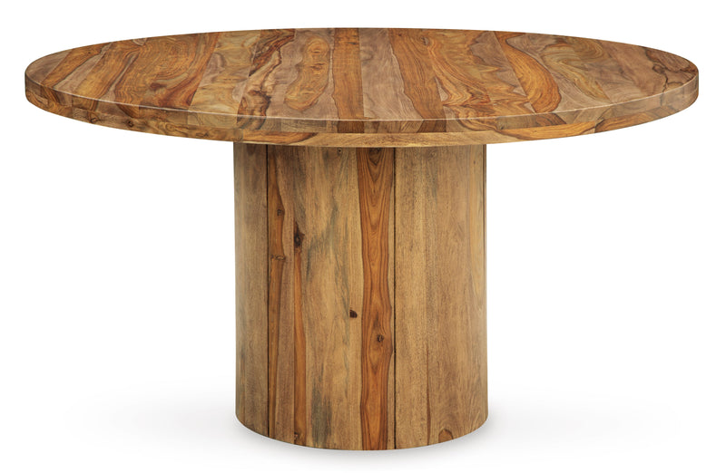 Dressonni Brown Round Dining Table - Ornate Home