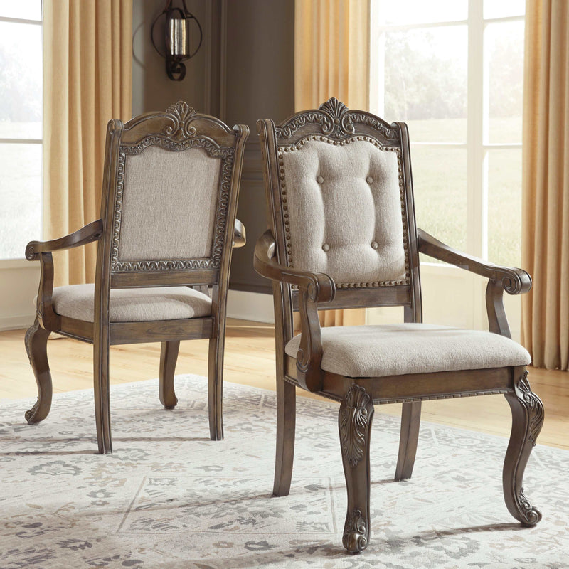 Charmond Brown Dining Room Arm Chair (Set of 2) - Ornate Home
