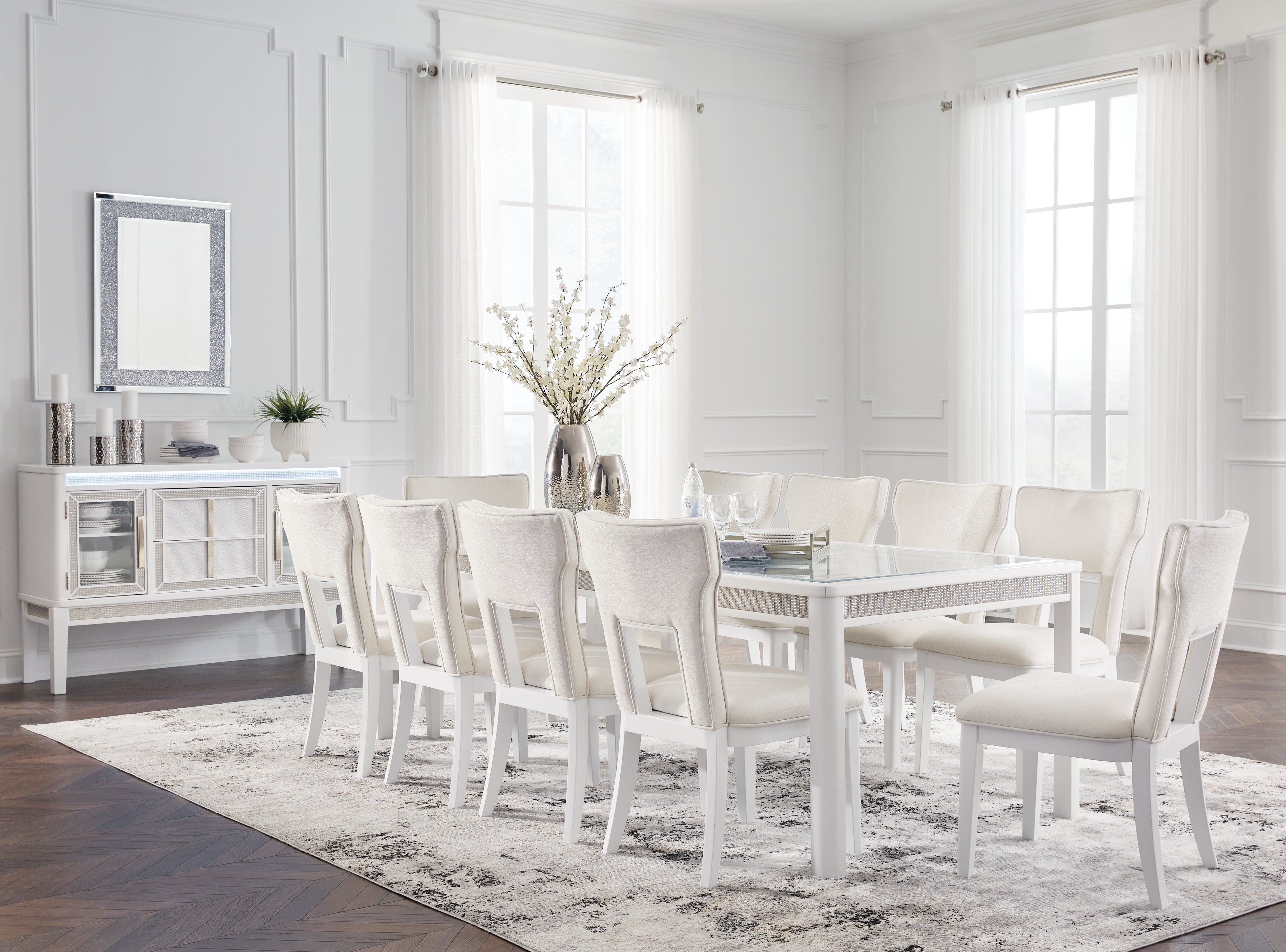 Chalanna Dining Table and 10 Chairs - Ornate Home